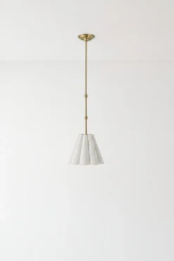 VND6475 StyleCraft Home Collection Odette Linen Scallop Pendant (-)