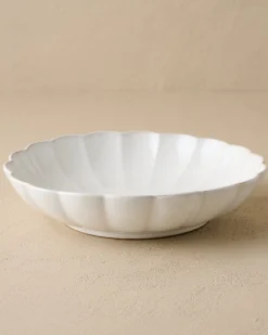 VND0092 Melrose International, LLC Oversized Cream Scalloped Serving Bowl