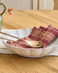 VND0092 Melrose International, LLC Oversized Cream Scalloped Serving Bowl
