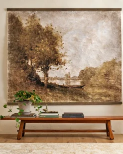 VND0164 Creative Co-op Inc Oversized Spring Stillness Landscape Tapestry