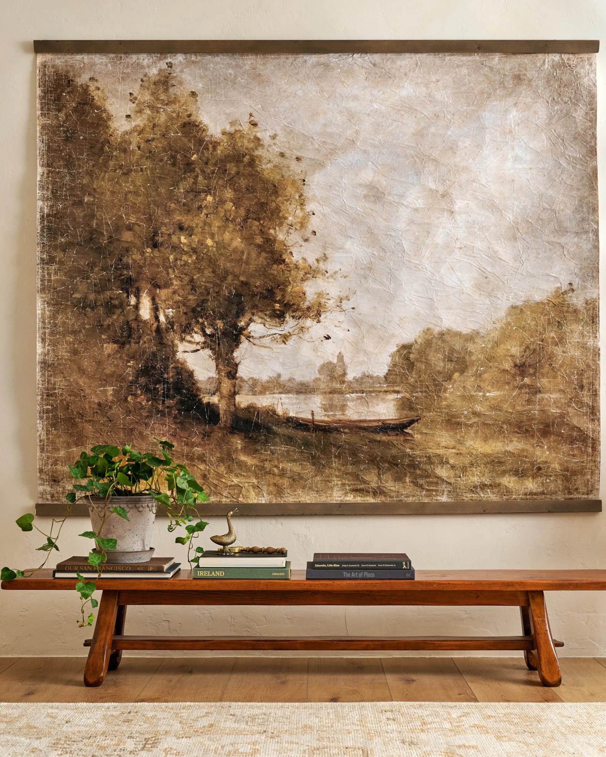 VND0164 Creative Co-op Inc Oversized Spring Stillness Landscape Tapestry