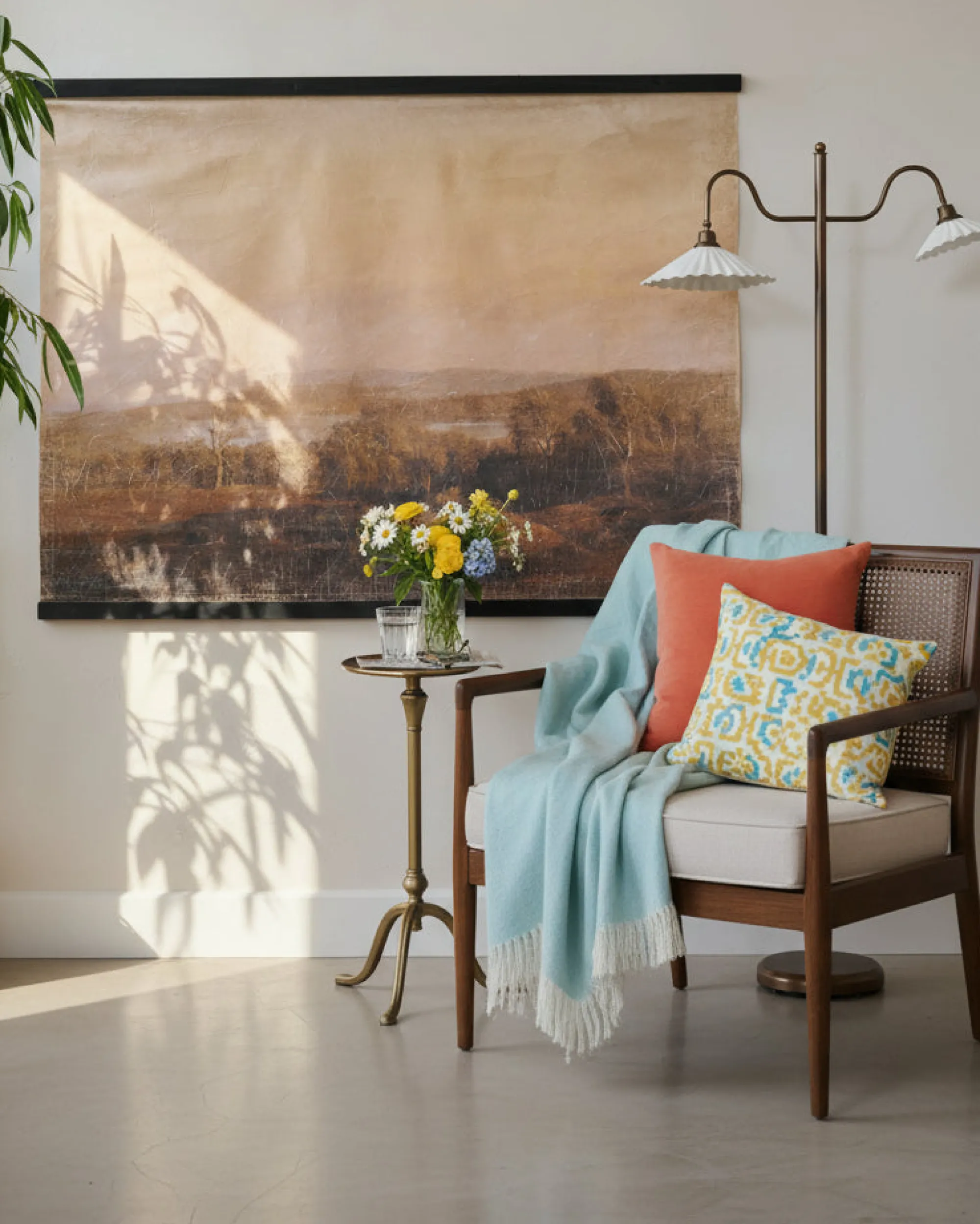 VND0164 Creative Co-op Inc Oversized Vintage Countryside Tapestry