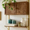 VND7974 Guru Creations Parker Brass and Wood Cabinet