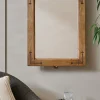 VND8122 R R INDUSTRIES Penelope Wood and Brass Swivel Mirror