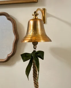 VND8258 A P International Polished Brass Etched Wall Bell
