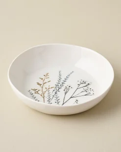 VND0164 Creative Co-op Inc Pressed Floral Pasta Bowl