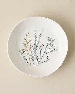 VND0164 Creative Co-op Inc Pressed Floral Pasta Bowl
