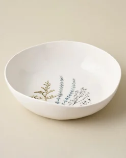 VND0164 Creative Co-op Inc Pressed Floral Serving Bowl