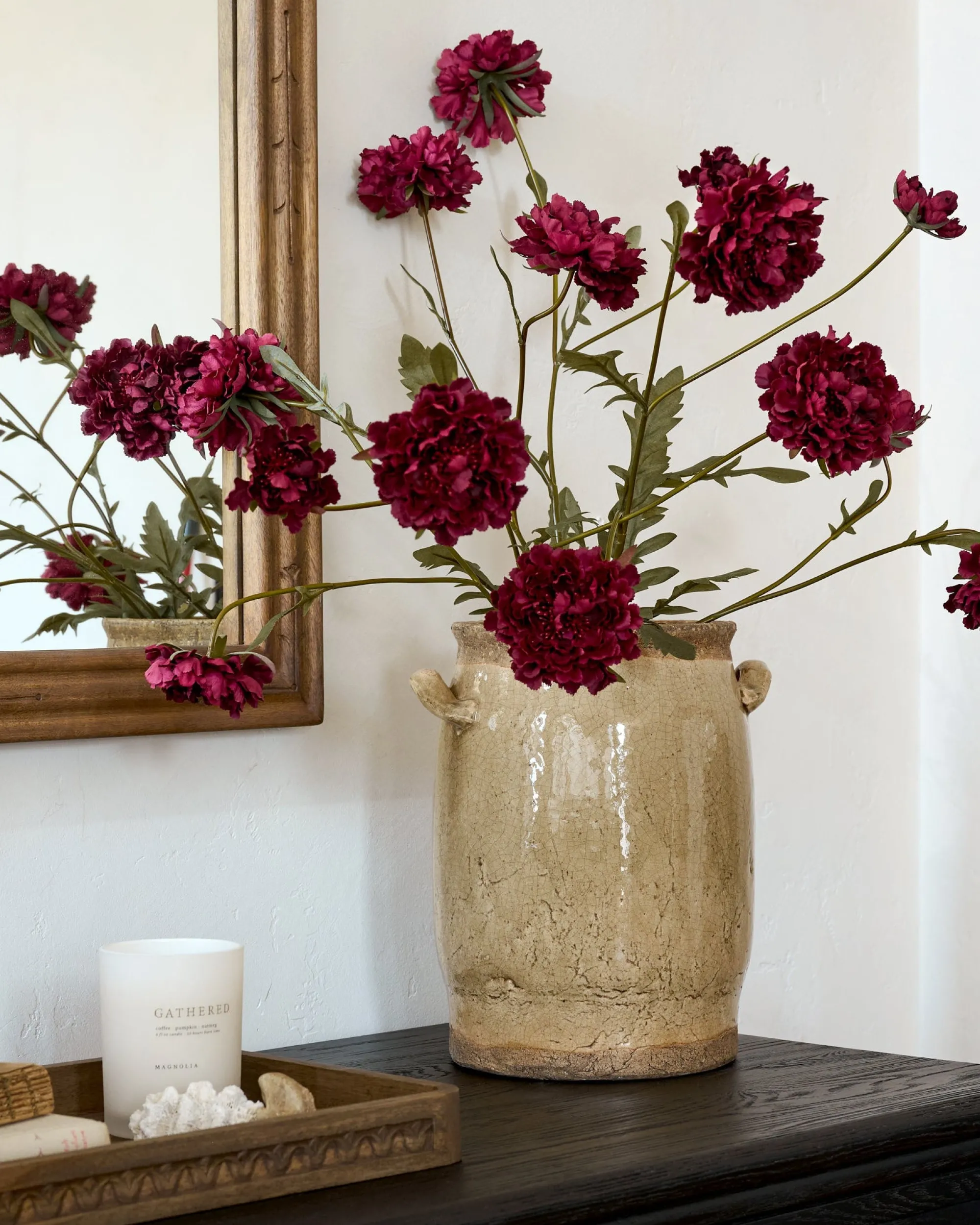 VND7816 UCP INTERNATIONAL CO., LTD Real Touch Red Velvet Scabiosa Stem