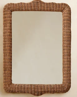 VND7018 Makerspalm, LLC Robin Woven Rattan Mirror