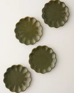 VND7018 Makerspalm, LLC Sage Scalloped Edge Coaster Set of Four