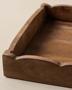 VND7974 Guru Creations Scalloped Antiqued Wood Tray