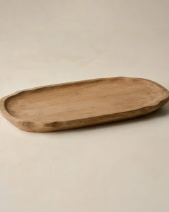 VND6622 ARVIND EXPO-CRAFTS Small Brigitte Fluted Edge Wood Tray