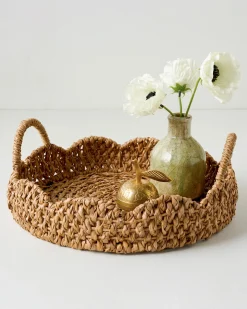 VND0164 Creative Co-op Inc Solene Woven Scalloped Tray