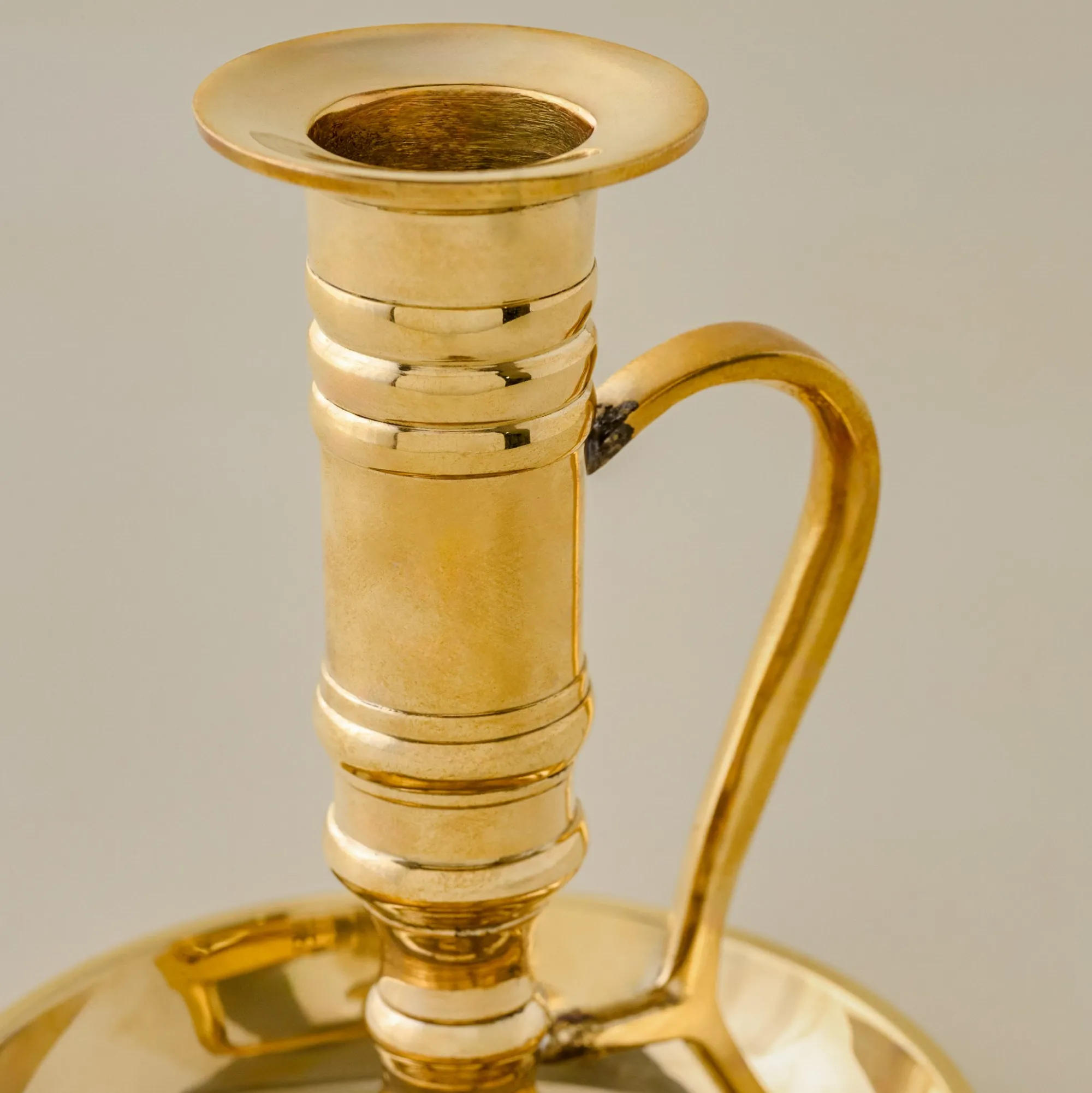 VND8258 A P International Solid Brass Chamberstick Candle Holder