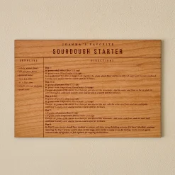 VND0556 Wordsmith Wood Shop Sourdough Starter Wooden Recipe Card