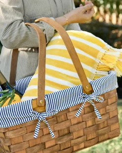 VND8327 Business & Pleasure Co., LLC Striped Beach & Picnic Blanket – Monaco Mimosa Outdoor Blanket