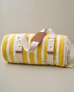 VND8327 Business & Pleasure Co., LLC Striped Beach & Picnic Blanket – Monaco Mimosa Outdoor Blanket