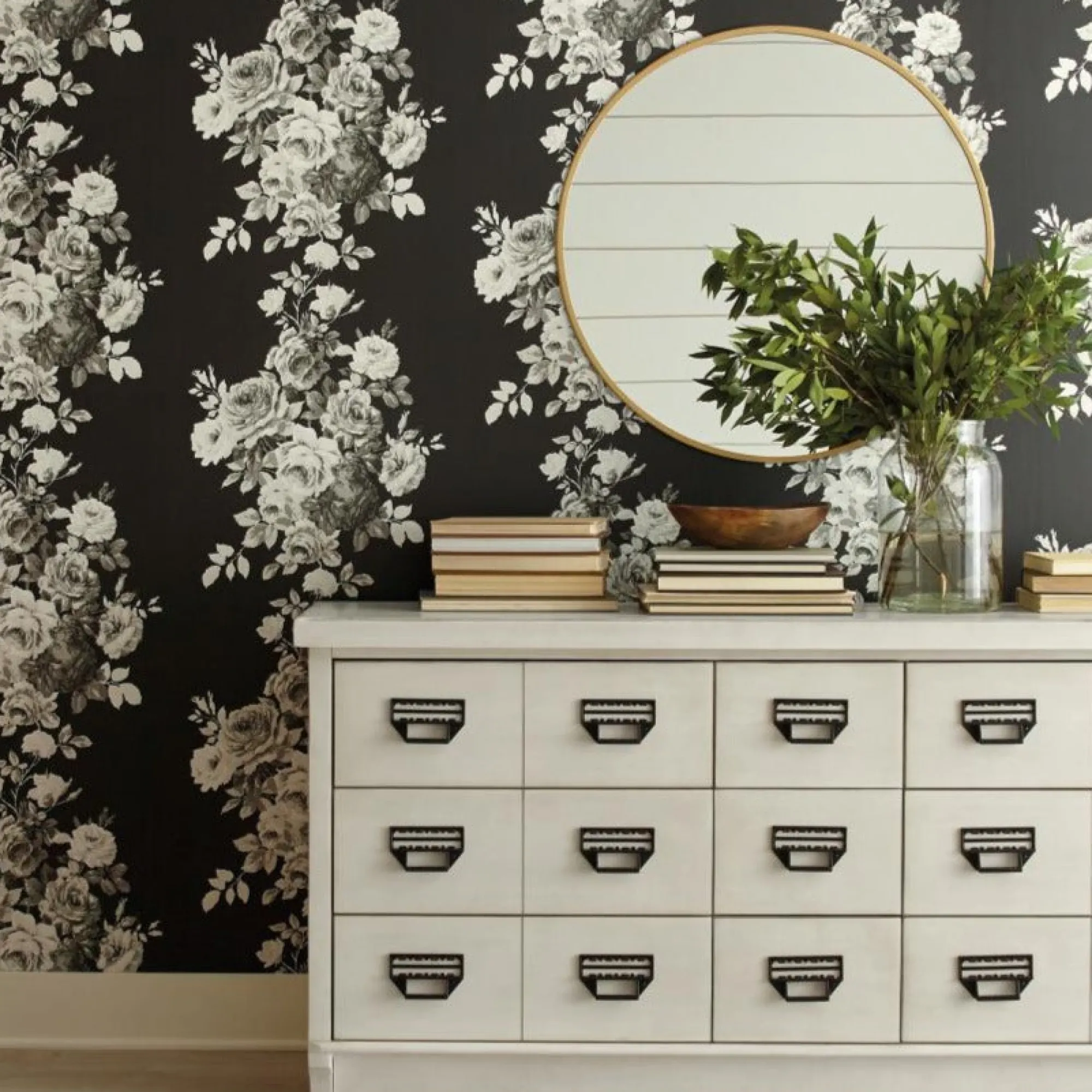 VND2730 York Wallcoverings Tea Rose Wallpaper