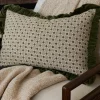 VND8009 Jaipur Arts Thea Block Print Pillow with Velvet Ruffle Edge