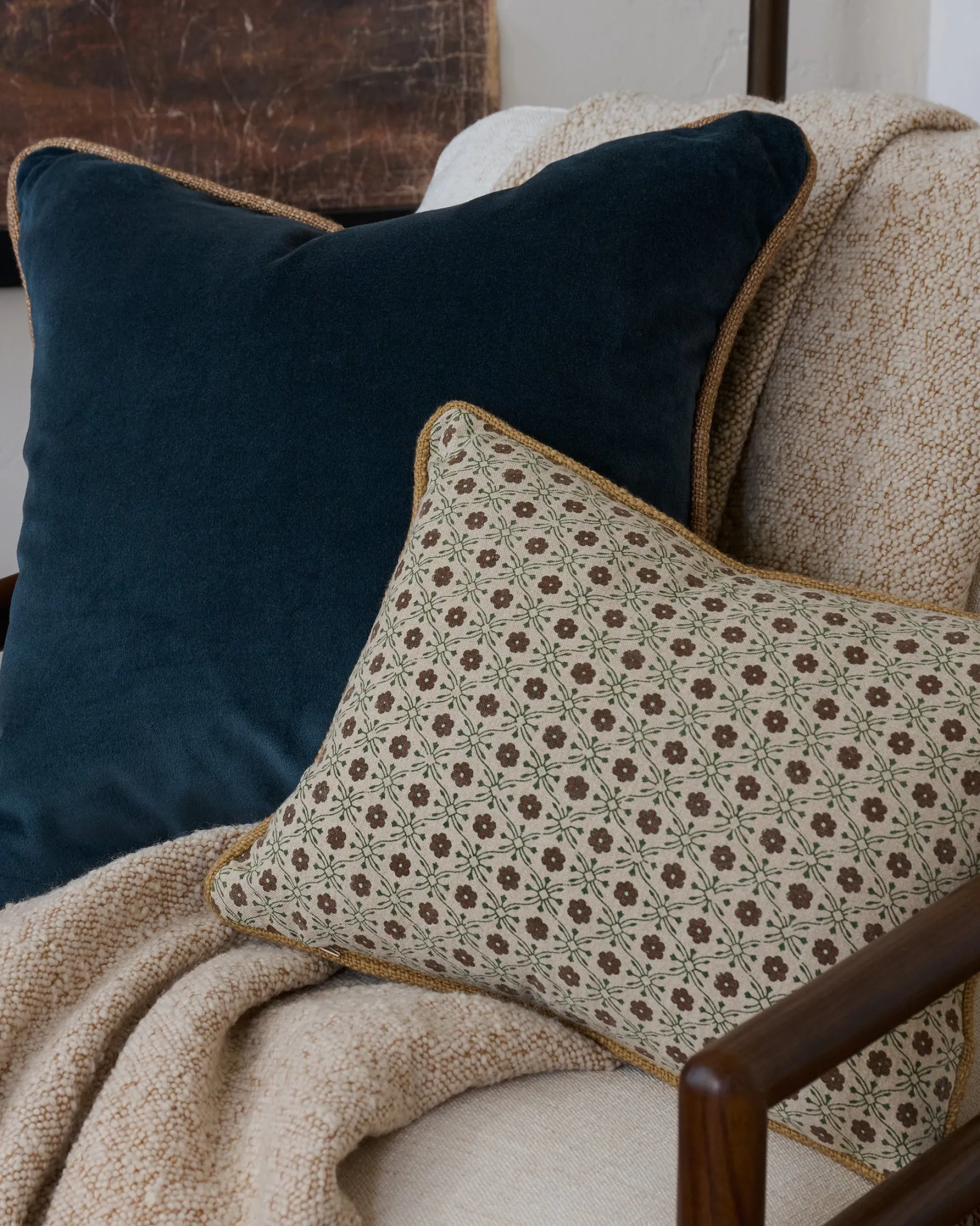 VND8009 Jaipur Arts Thea Clay Block Print Pillow w/ insert, 12x16