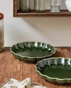 VND7817 FOXSTONE DEVELOPMENT CO.,LTD The Cottage Collection Forest Green Scalloped Baking Dish Set