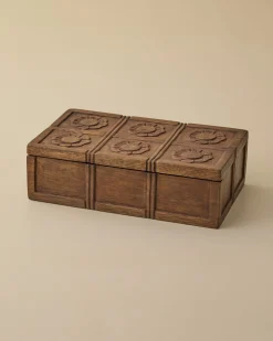 VND8122 R R INDUSTRIES Trina Carved Wood Box