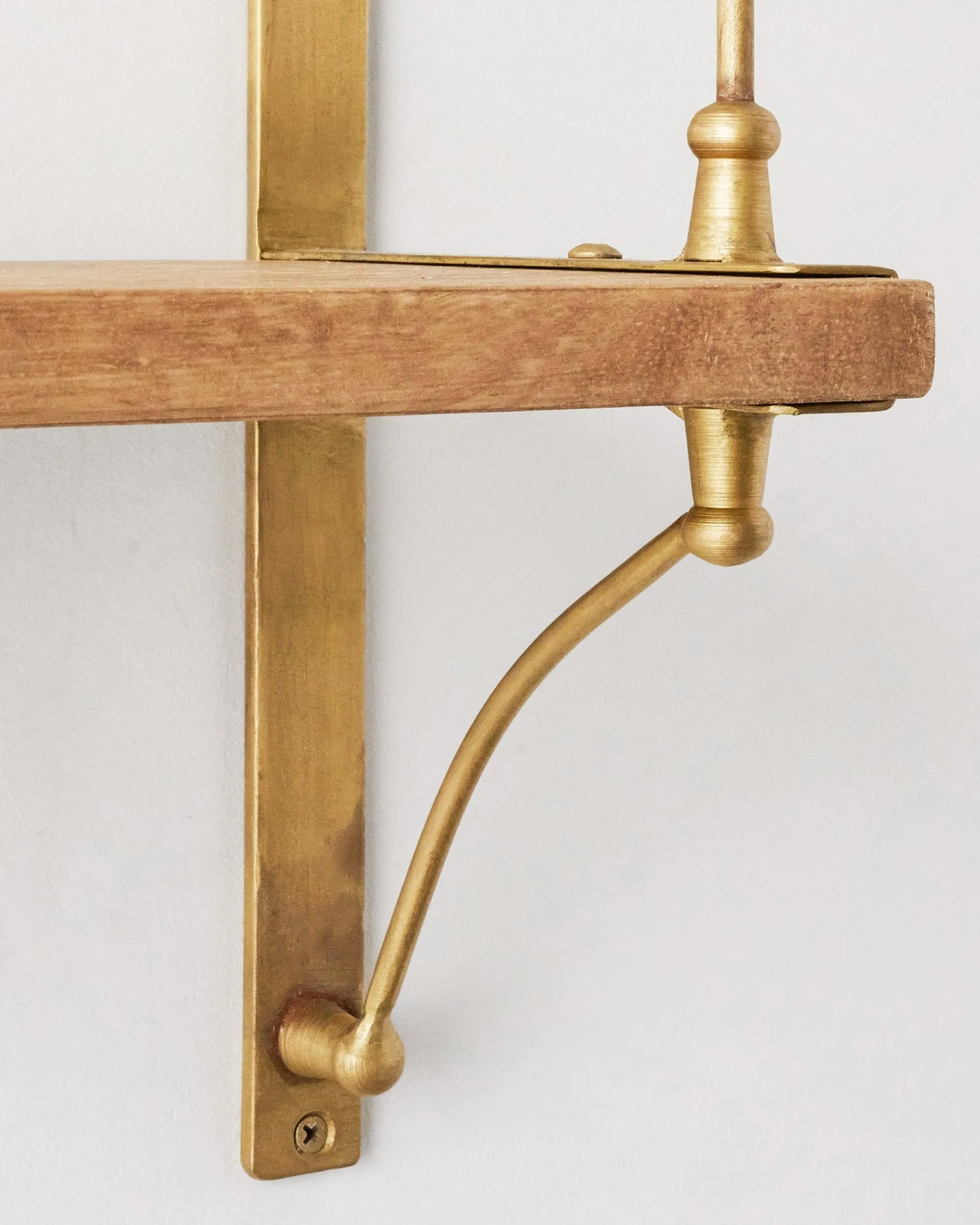 VND6622 ARVIND EXPO-CRAFTS Triple Parker Brass and Wood Shelf
