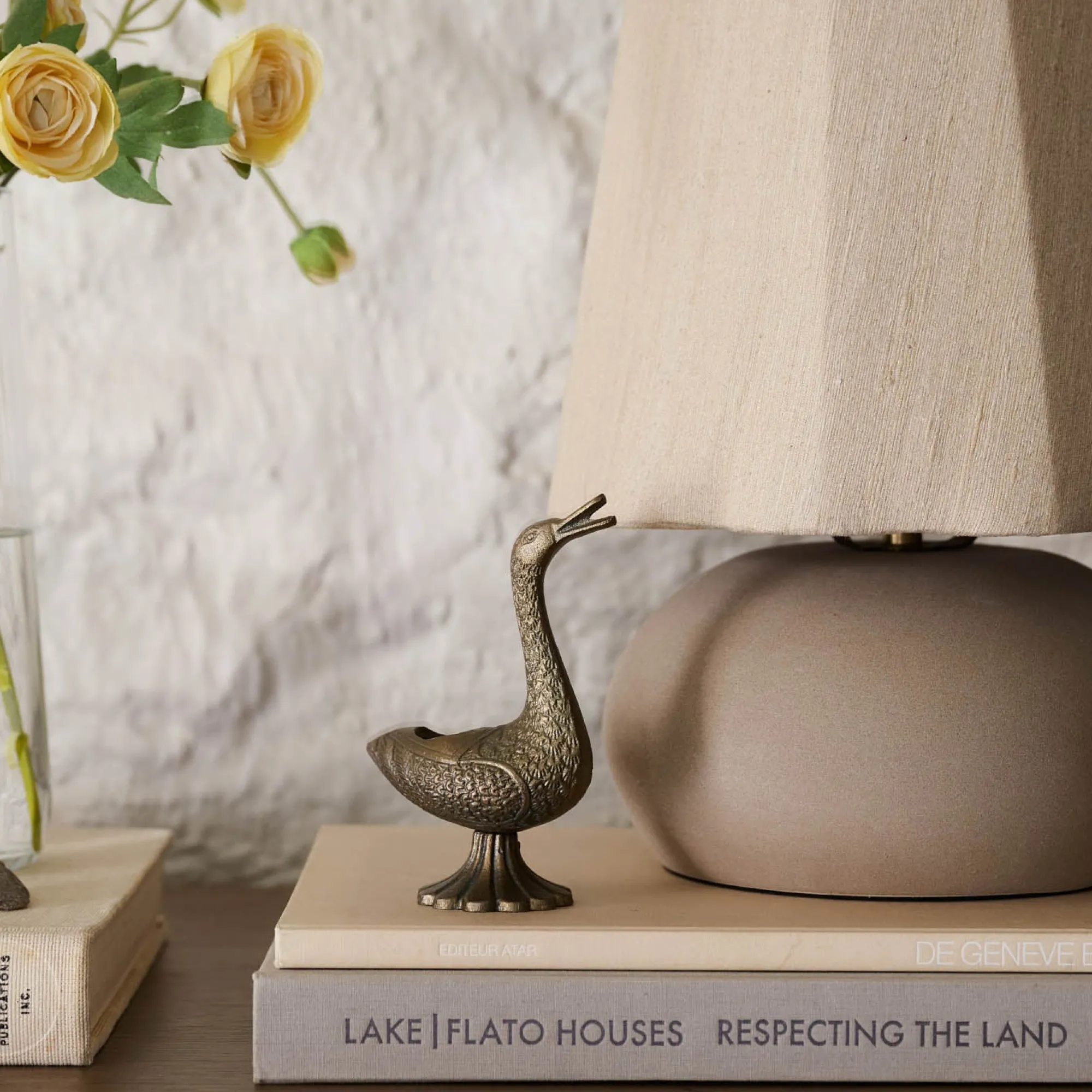 VND6714 BRASAGE Vintage Inspired Brass Duck Taper Holder