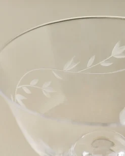 VND8399 Beijing Housewares Industries Ltd Vintage-Inspired Etched Glass Coupe