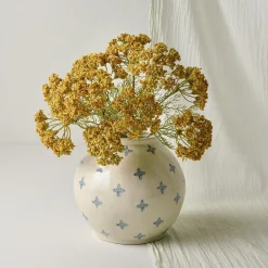 Magnolia Vintage Inspired Vase + Queen Anne Lace Bush Bundle