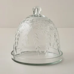 VND6967 S Gopal Overseas Vivian Cut Glass Candle Cloche