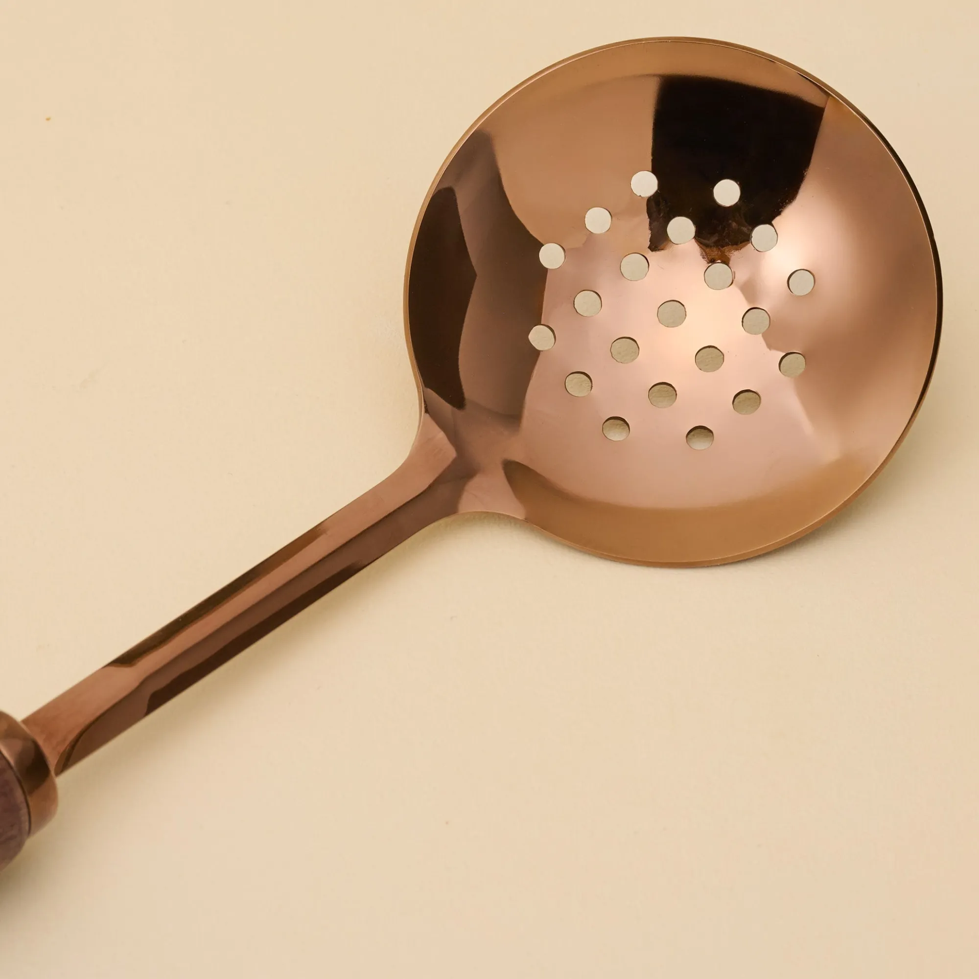 VND8417 AC Brothers Walnut Handle + Copper Slotted Spoon