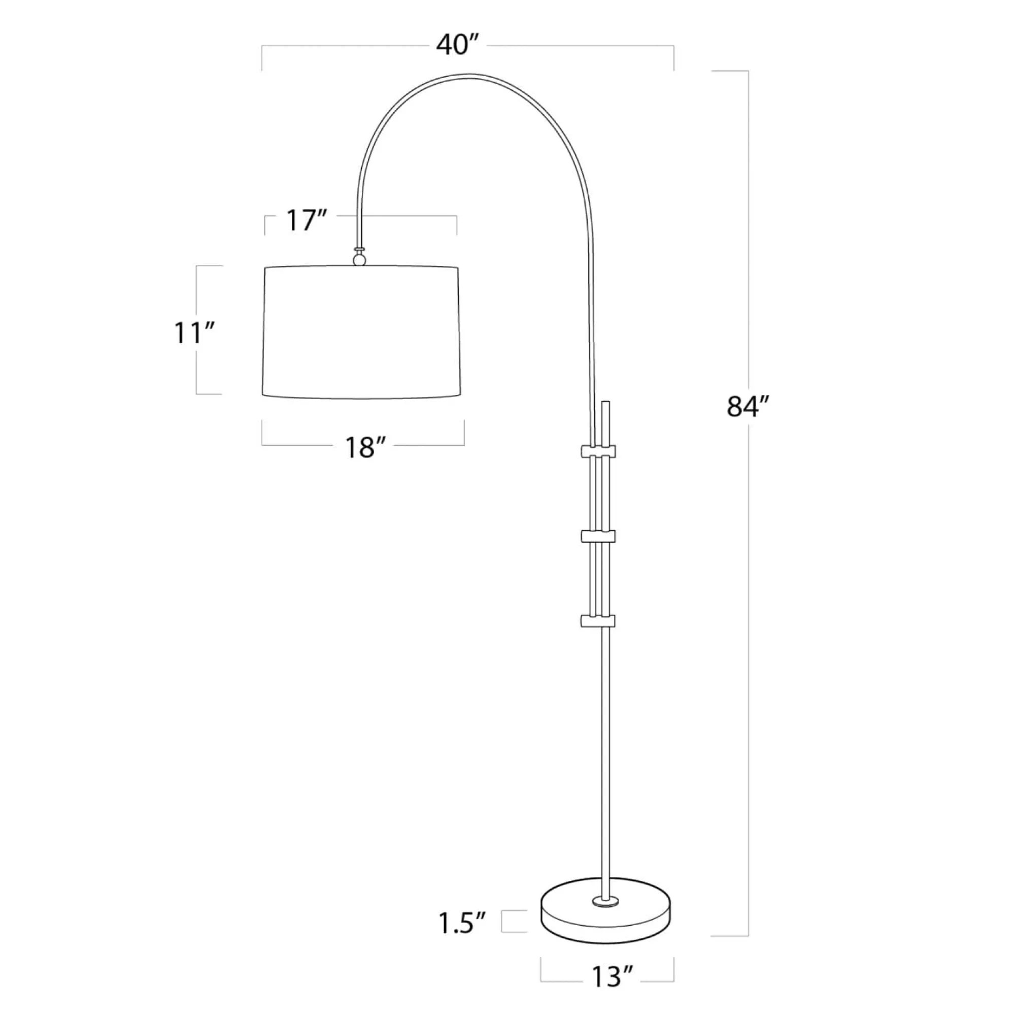 VND7751 Regina Andrew Design Inc Watson Arc Floor Lamp