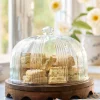 VND8124 Transparent Overseas Wavy Edge Cake Stand + Fluted Dome