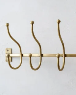 VND7372 ACUBE KRAFT PVT LTD Webster Antique Brass Hook Rack