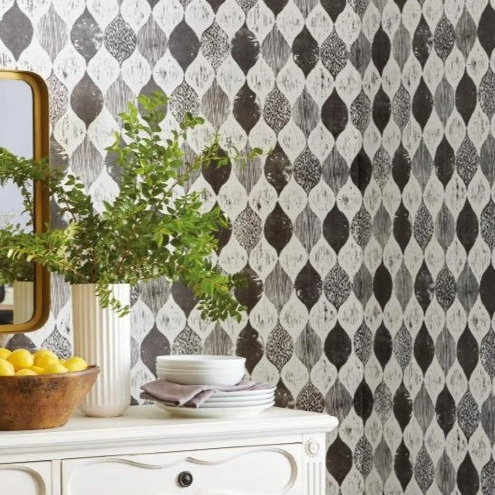 VND2730 York Wallcoverings Woodblock Print Wallpaper