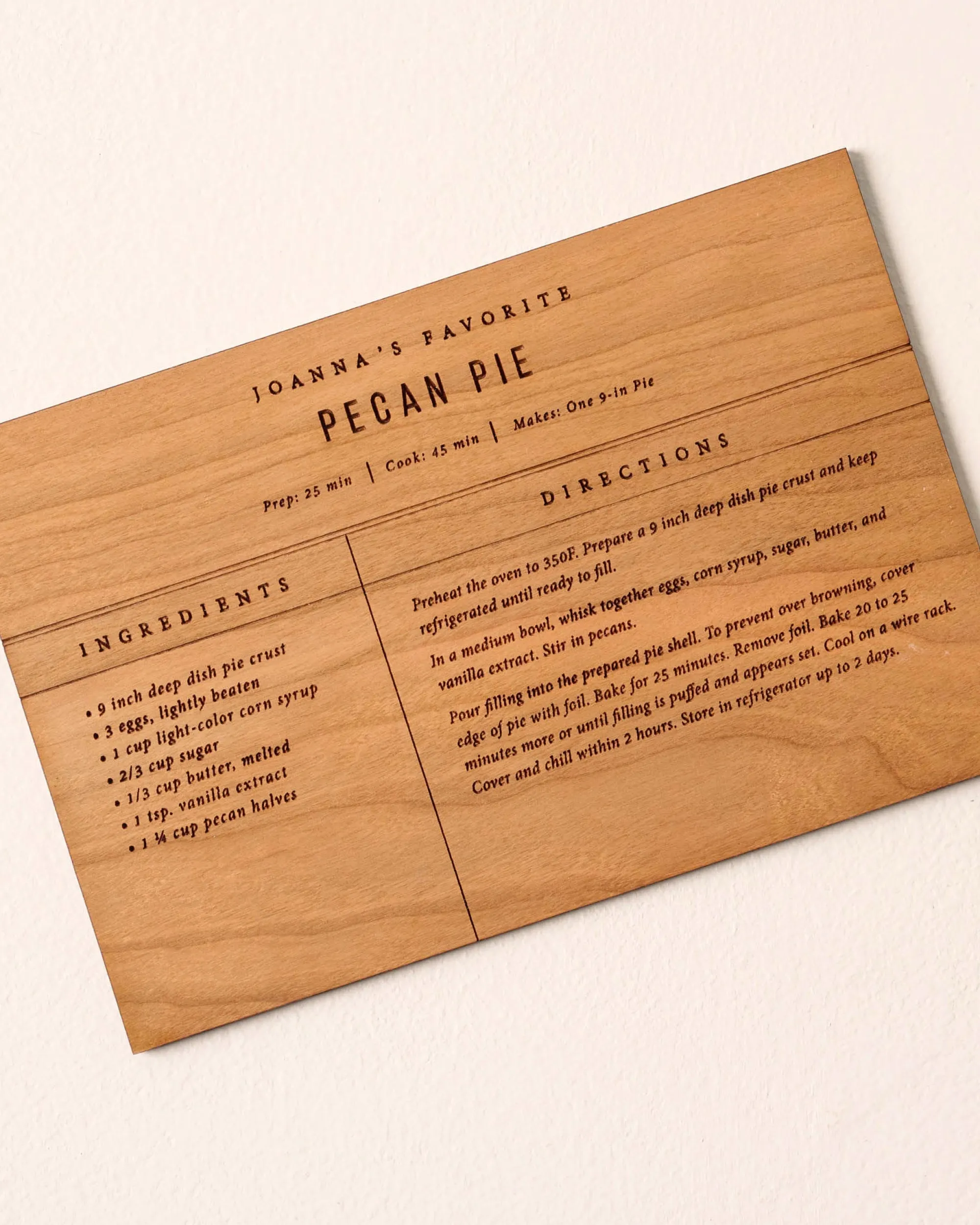 VND0556 Wordsmith Wood Shop Wooden Recipe Card