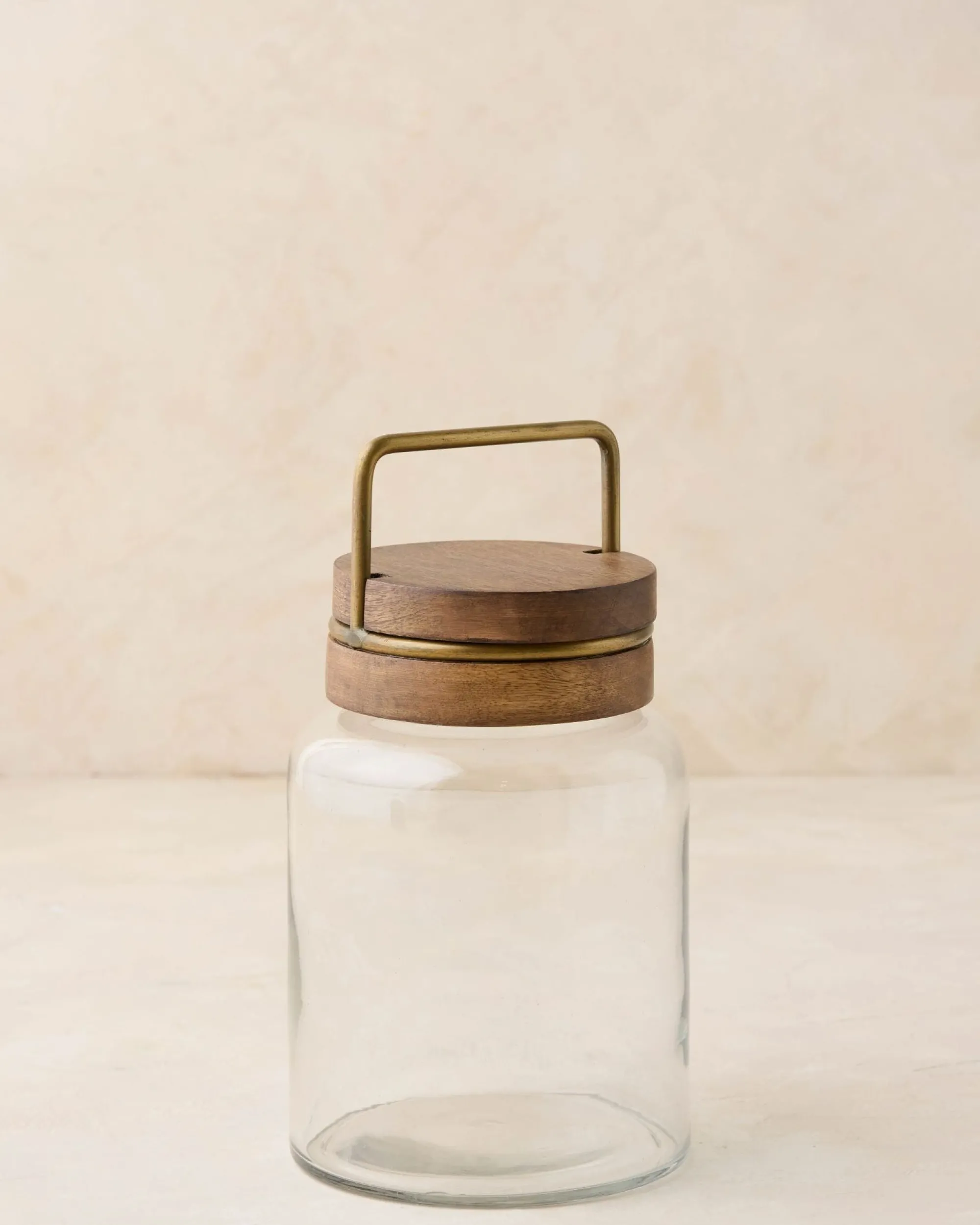 VND7371 True Home Decor Pvt Ltd Wood with Antique Brass Canister