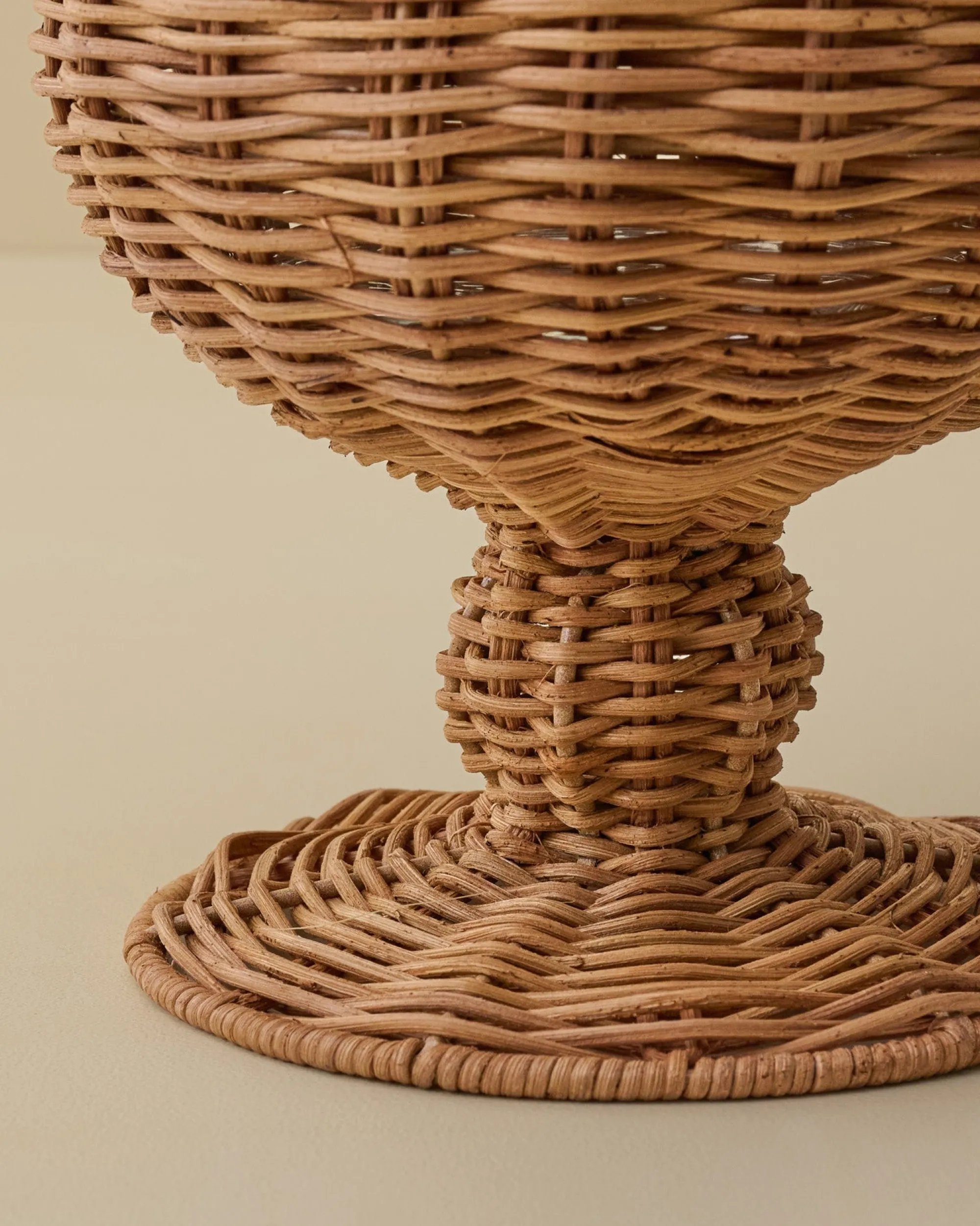 VND7018 Makerspalm, LLC Woven Rattan Footed Vessel